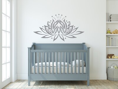 Lotus Wall Vinyl Decal, Yoga Lotus Decal, Lotus Flower Sticker, Perfect for Bedrooms, Living Rooms - n005 - image2